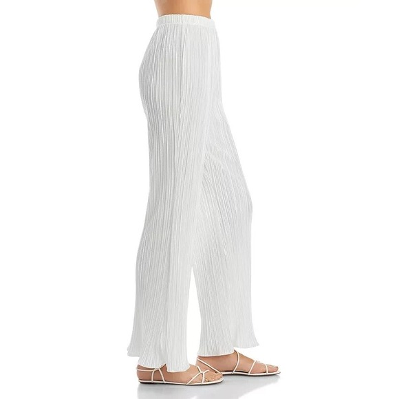 Aqua White‎ Pleated Wide Leg Palazzo Pants Womens XL Extra Large Flowy - Picture 3 of 12